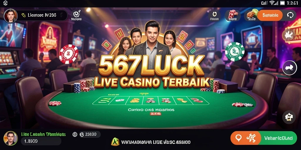 Screenshot gameplay Live Casino dari 567LUCK yang menampilkan dealer dan pemain.
