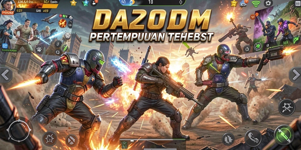 Screenshot A200M menampilkan pertarungan seru di arena megah.
