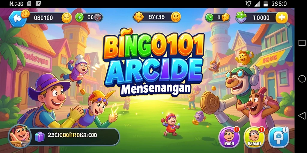 Tampilan aksi seru dalam game Arcade BINGO101.