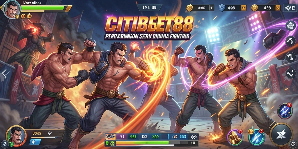 Tampilan seru gameplay CITIBET88 dengan pertarungan intens.