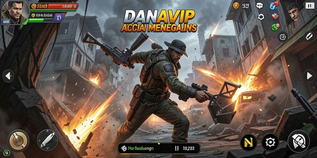 Tampilan seru gameplay DANAVIP yang penuh aksi.