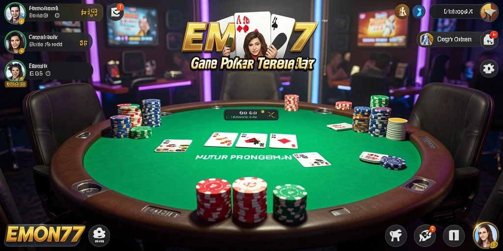 Tampilan permainan poker seru di EMON77.