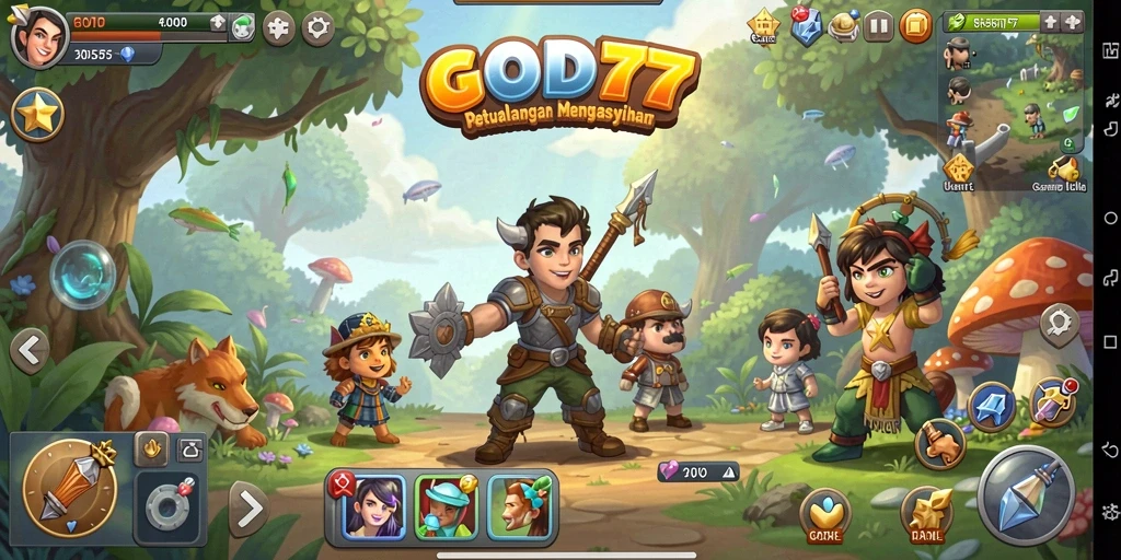Tampilan utama gameplay GOD77 yang menarik dan interaktif.