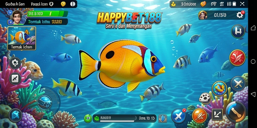 Screenshot gameplay menampilkan aksi menembak ikan yang seru di HAPPYBET188.