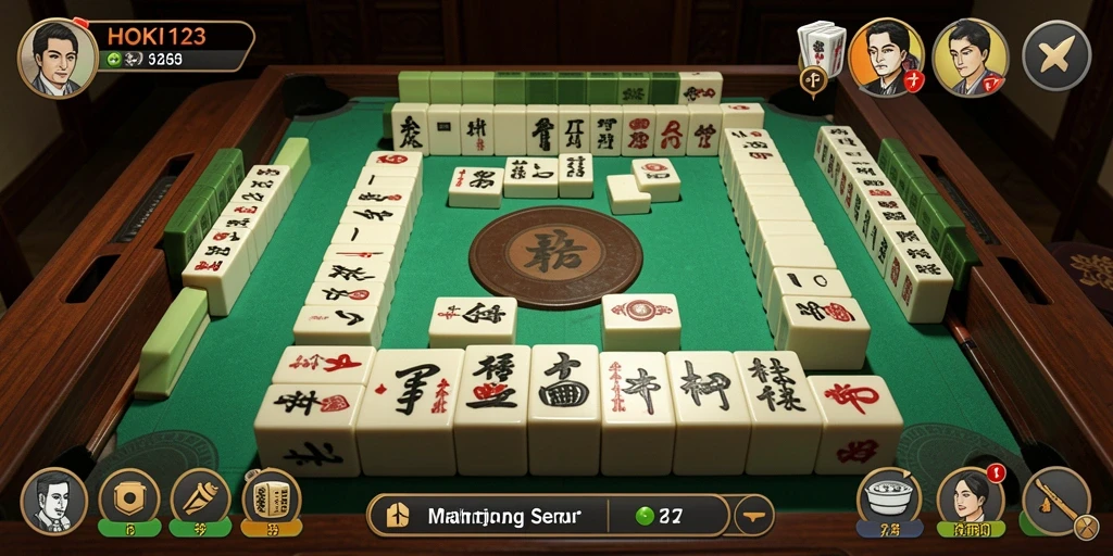 Tampilan gameplay Mahjong yang menarik di HOKI123.