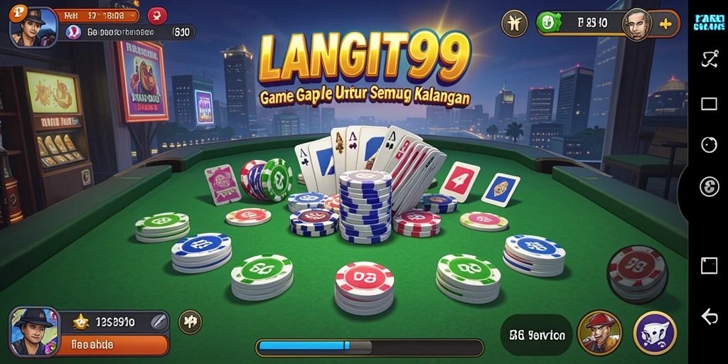 Tampilan gameplay Gaple yang seru dan interaktif di LANGIT99.