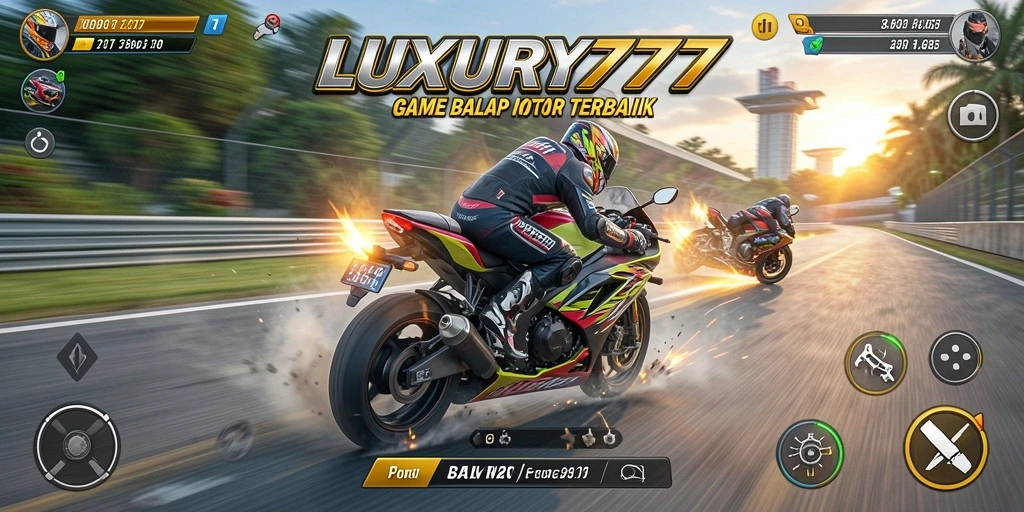 Gameplay LUXURY777 yang mendebarkan dalam balapan motor.