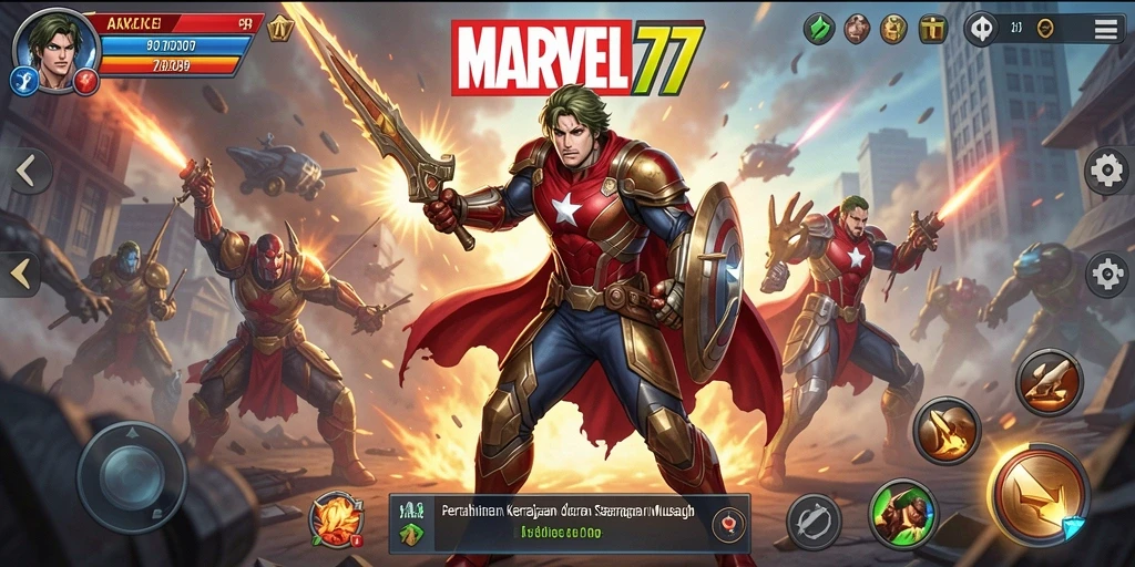 Tampilan gameplay menarik dari <strong>MARVEL77</strong> saat pemain mempertahankan menara.
