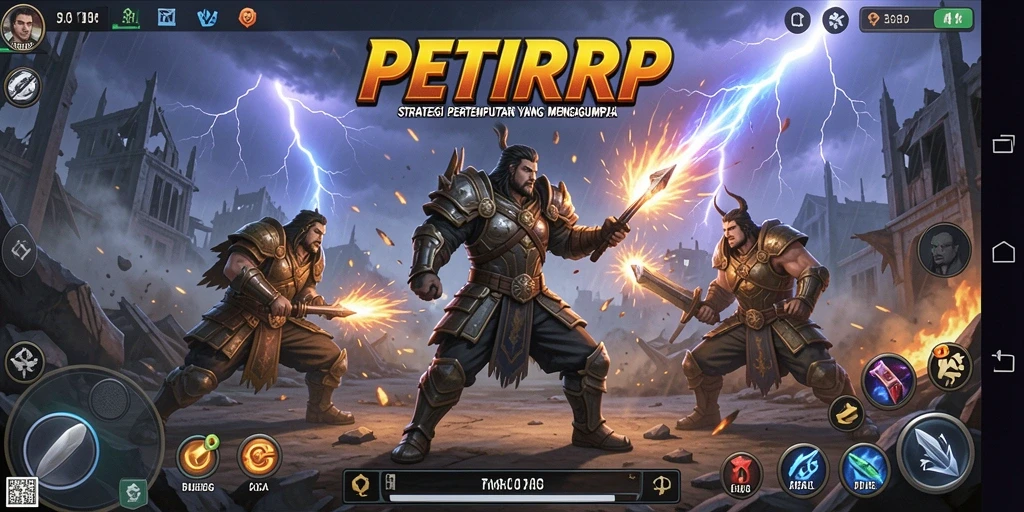Tampilan gameplay menegangkan dalam PETIRRP dengan strategi pertempuran yang mendalam.
