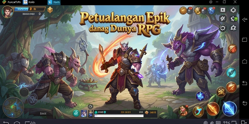Tangkapan layar dari gameplay RPG PUNCAKTOTO yang menampilkan aksi pertempuran.