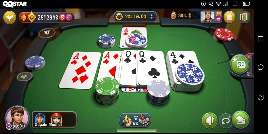 Tampilan gameplay Gaple yang seru dan intuitif di QQSTAR.