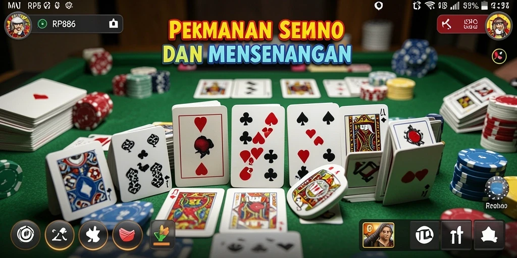 Screenshot menampilkan gameplay seru dari permainan Domino RP886.