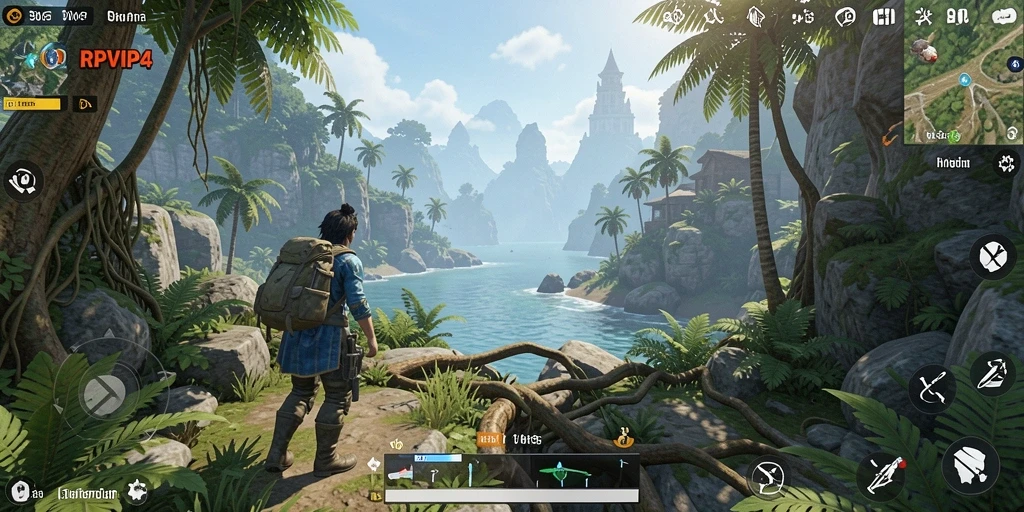 Tampilan gameplay RPVIP4 yang menakjubkan di dunia terbuka.