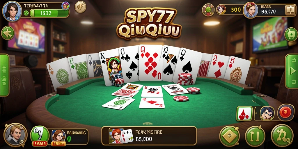 Screenshot SPY77 menampilkan aksi seru permainan QiuQiu.