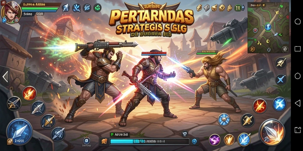 Tampilan gameplay menarik dalam SURYA898, penuh strategi dan pertarungan.