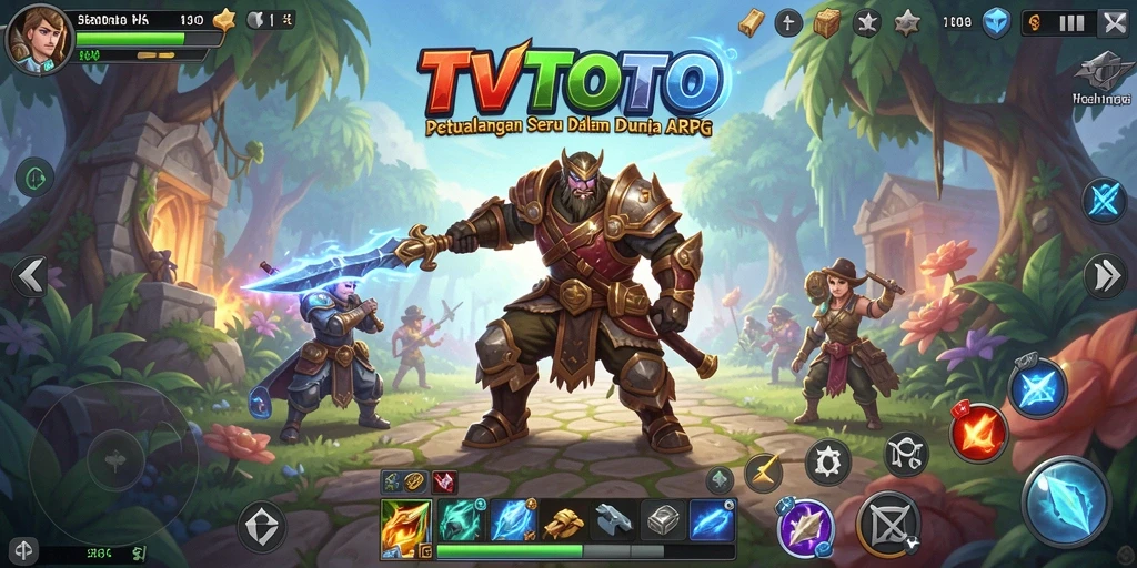 Tampilan gameplay seru dari TVTOTO dalam aksi pertarungan.
